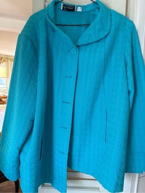 Linea by Louis Dell'Olio Turquoise Button Jacket
